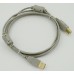Кабель USB 2.0, PRO, AB, 1.8м, золот.контакты, экран