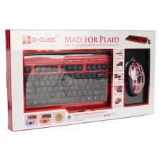 Комплект кл-ра+мышь G-Cube A4-GKSP-2305R,"Mad For Plaid", 6 доп. клавиш,порт USB,аудио, коврик,USB