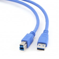 Кабель USB 3.0 Pro Gembird CCP-USB3-AMBM-10, AM/BM, 3м, позол.конт., синий, пакет