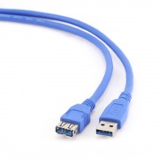 Кабель удлинитель USB3.0 Pro Gembird CCP-USB3-AMAF-6, AM/AF, 1.8м, позол.конт., синий, пакет