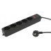 СЕТЕВОЙ ФИЛЬТР PC PET 1.8М 5 РОЗЕТОК ЧЁРНЫЙ AP01006-1.8-B