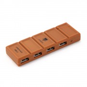Концентратор USB 2.0 Konoos UK-35, 4 порта USB шоколадка