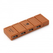 Концентратор USB 2.0 Konoos UK-35, 4 порта USB шоколадка