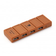 Концентратор USB 2.0 Konoos UK-35, 4 порта USB шоколадка
