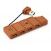 Концентратор USB 2.0 Konoos UK-35, 4 порта USB шоколадка