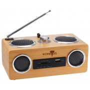 Акустическая система Konoos KBS-01, натуральный бамбук, FM-радио ,считыватель SD, USB- карт, встр. аккумулятор