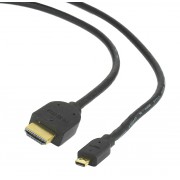 Кабель HDMI-microHDMI Gembird/Cablexpert CC-HDMID-6, v1.3, 19M/19M, 1.8м, черный, позол.разъемы, экран, пакет