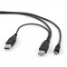 Кабель USB 2.0 Pro Gembird/Cablexpert CCP-USB22-AM5P-3, 2*AM/miniBM 5P, 0.9m, экран, черный, пакет