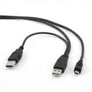 Кабель USB 2.0 Pro Gembird/Cablexpert CCP-USB22-AM5P-6, 2*AM/miniBM 5P, 1.8m, экран, черный, пакет