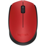 МЫШЬ LOGITECH M171 КРАСНЫЙ/ЧЕРНЫЙ ОПТИЧЕСКАЯ (1000DPI) БЕСПРОВОДНАЯ USB (2BUT)