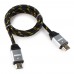 Кабель HDMI Konoos KCP-HDMInbk, 1м, v1.4, 19M/19M, алюмин корпус, черный, нейлоновая оплетка, позол.разъемы, коробка